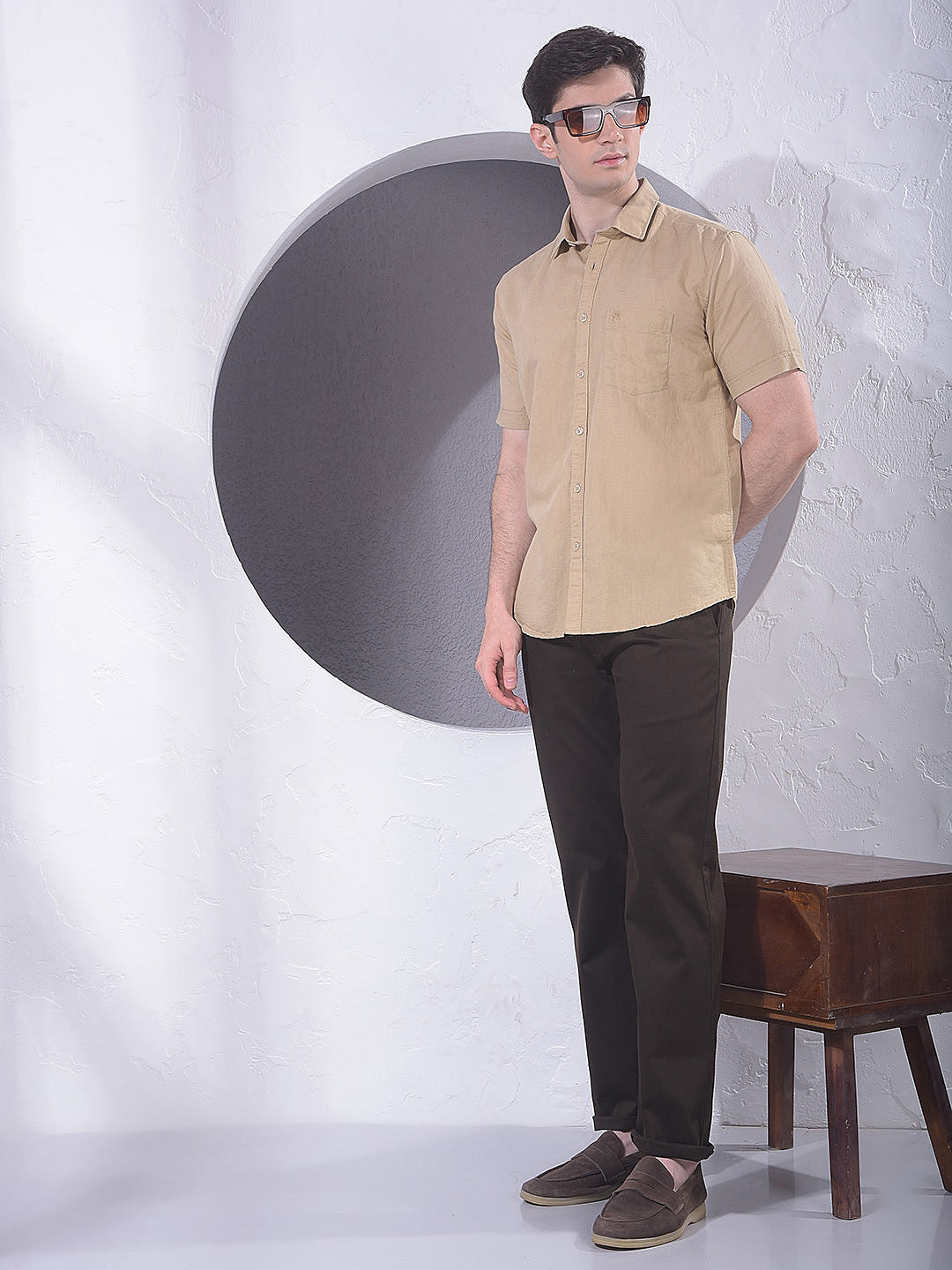 Chic Beige Linen Shirt