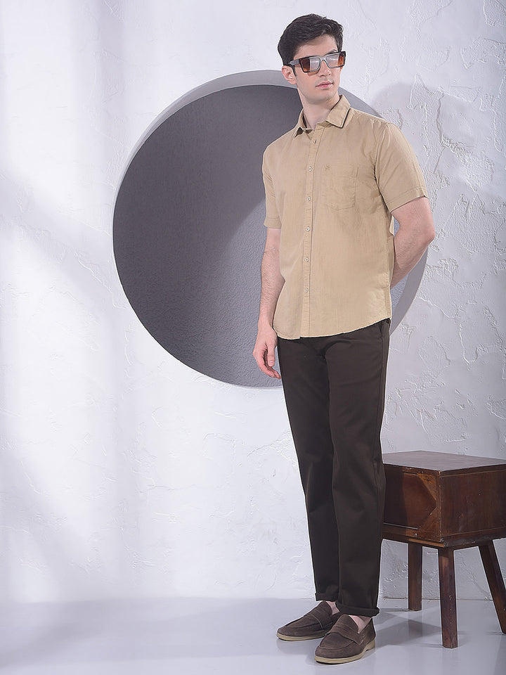 Chic Beige Linen Shirt