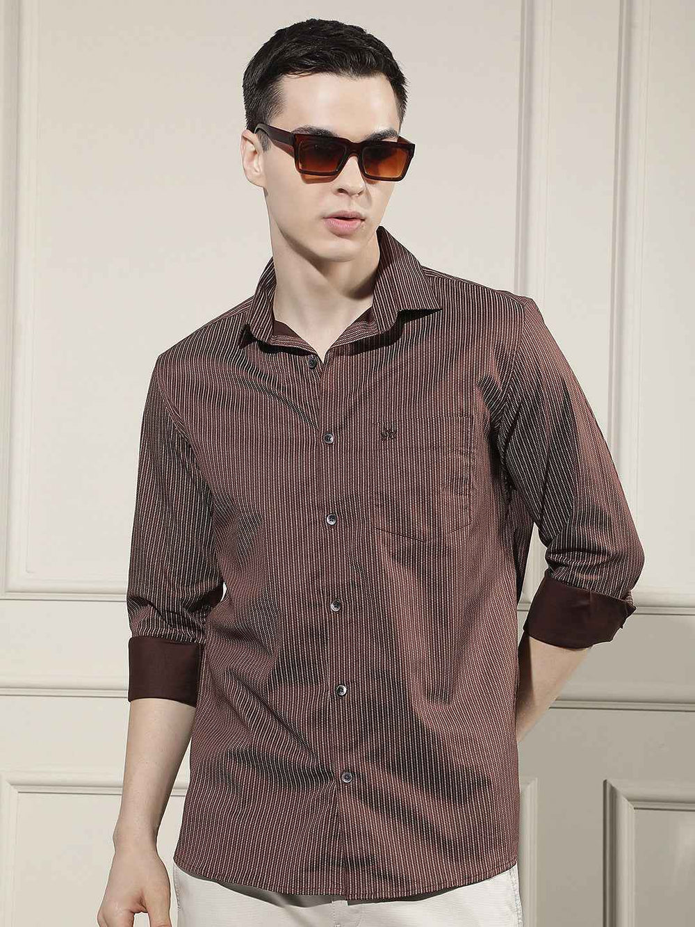 Fresh Brown Printed Shirt