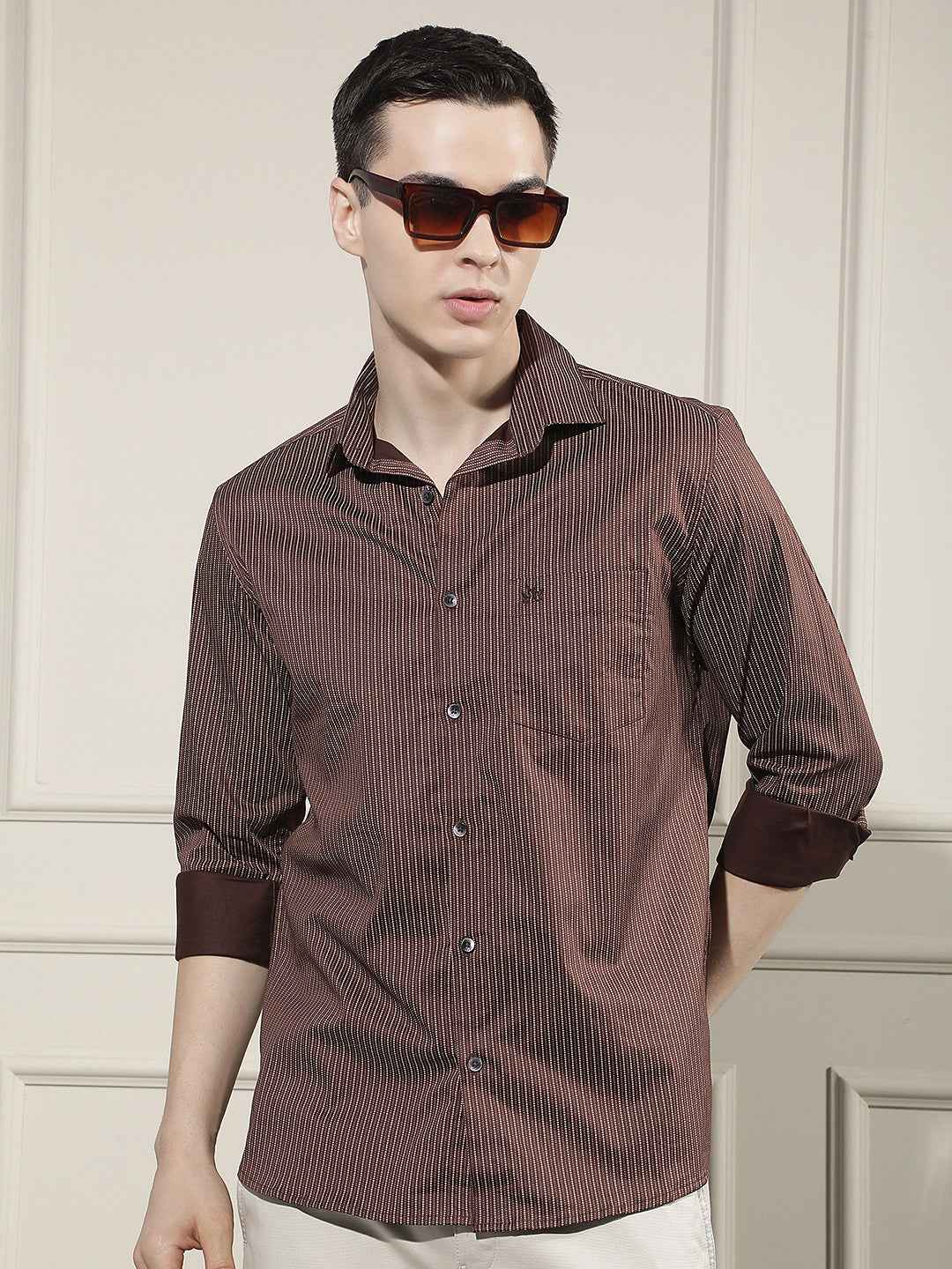 Fresh Brown Printed Shirt