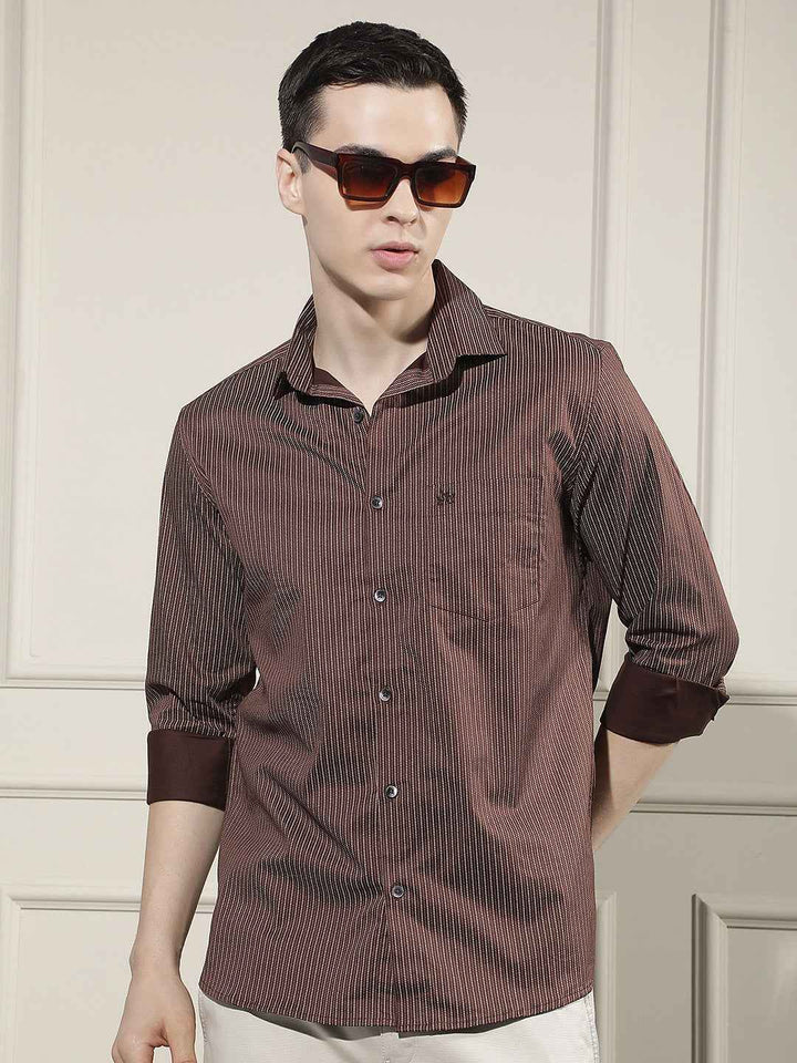 Fresh Brown Printed Shirt
