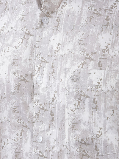 Grey Printed Modal Shirt