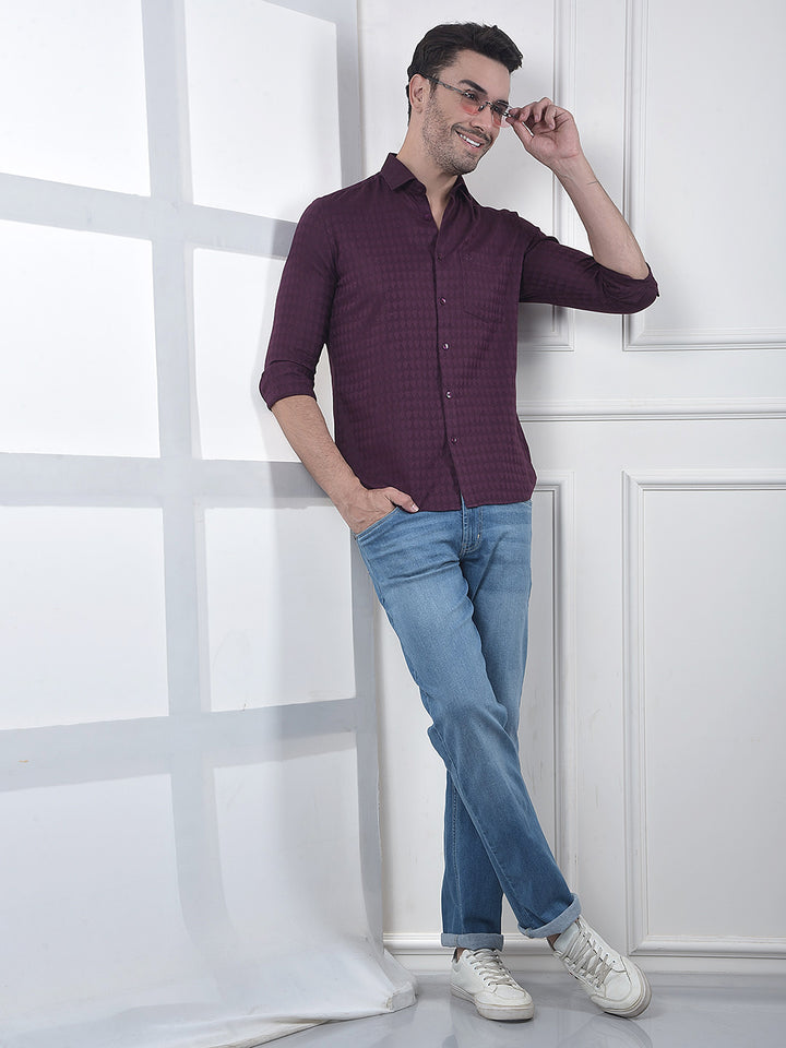 Origin Flow Wine Printed Shirt