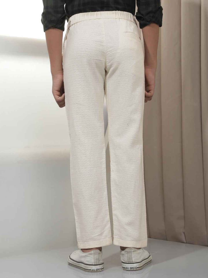 Cream 100% Cotton Trousers