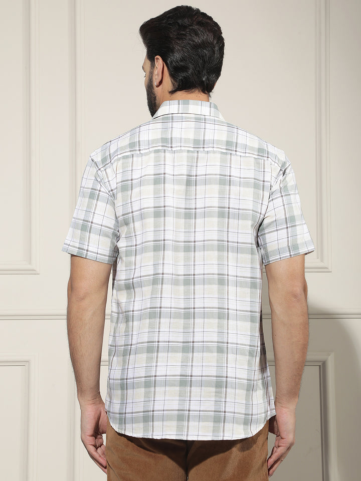 Green Checked Linen Shirt