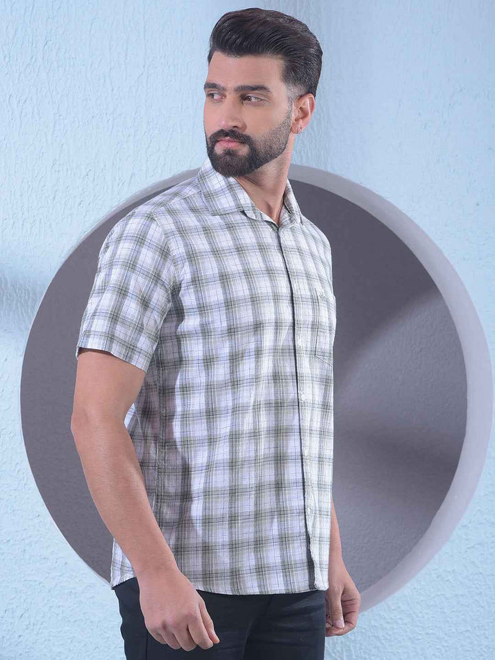 Green 100% Cotton Checked Shirt