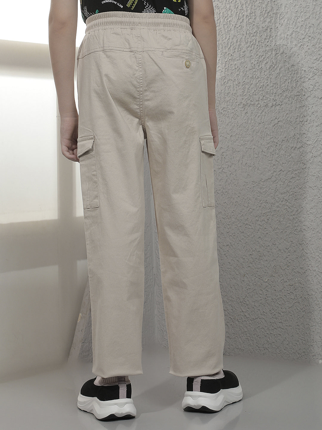 Sleek Oatmeal Beige Cargo Trackpants