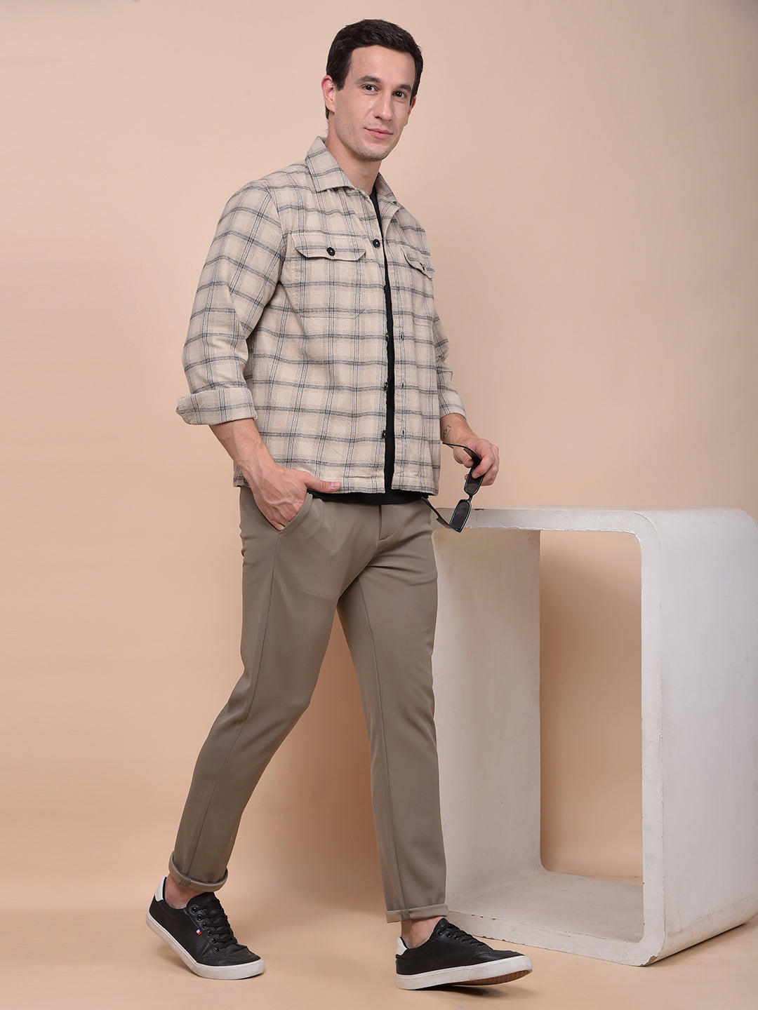Yellow Checked 100% Cotton Shirt