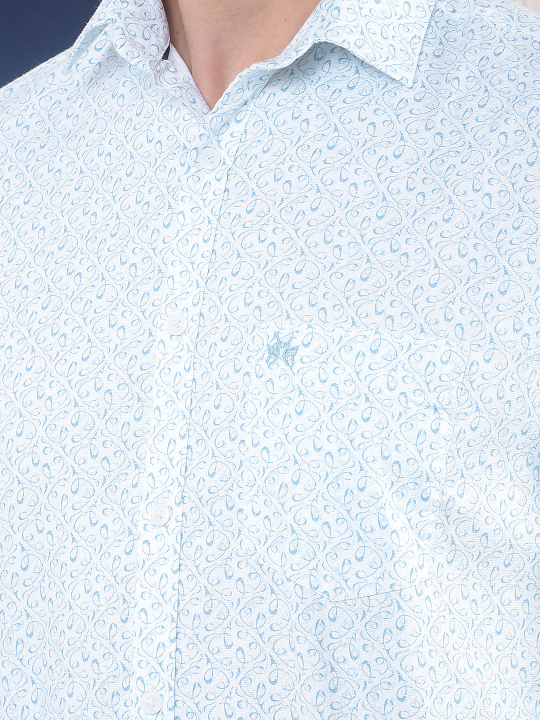 Ice Mist Printed Blue Shirt