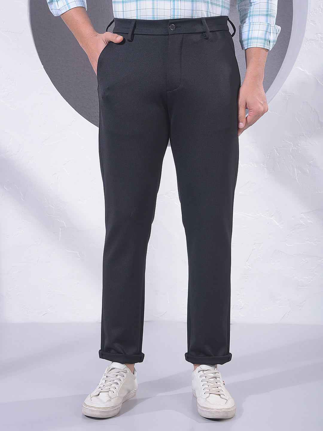 Black Contemporary Trousers