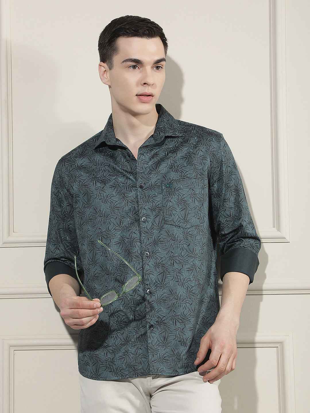 Green Floral Print Shirt