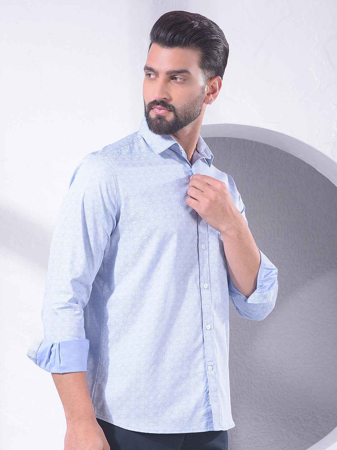 Blue Graphic Print Shirt