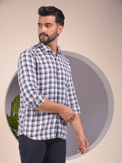 White Checked 100% Cotton Shirt