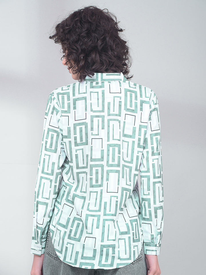 Green Printed Shirt