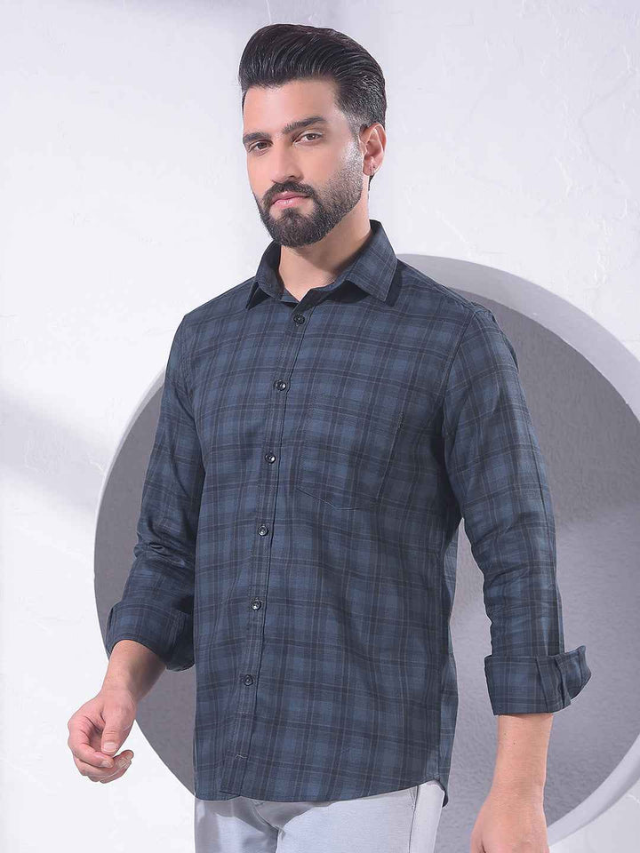 Green Checked 100% Cotton Shirt