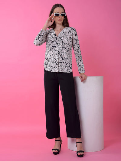 Black Wide-Leg Parallel Trousers