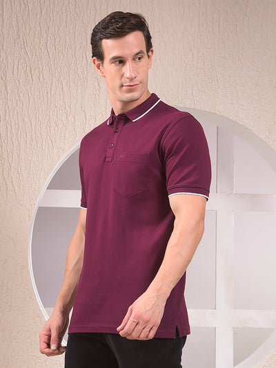 Wine Polo Neck T-Shirt