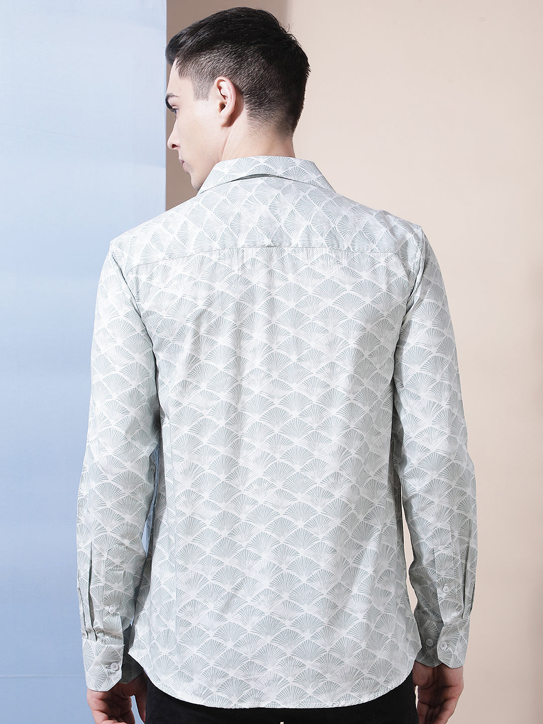 Tailored Military Green Printed Shirt