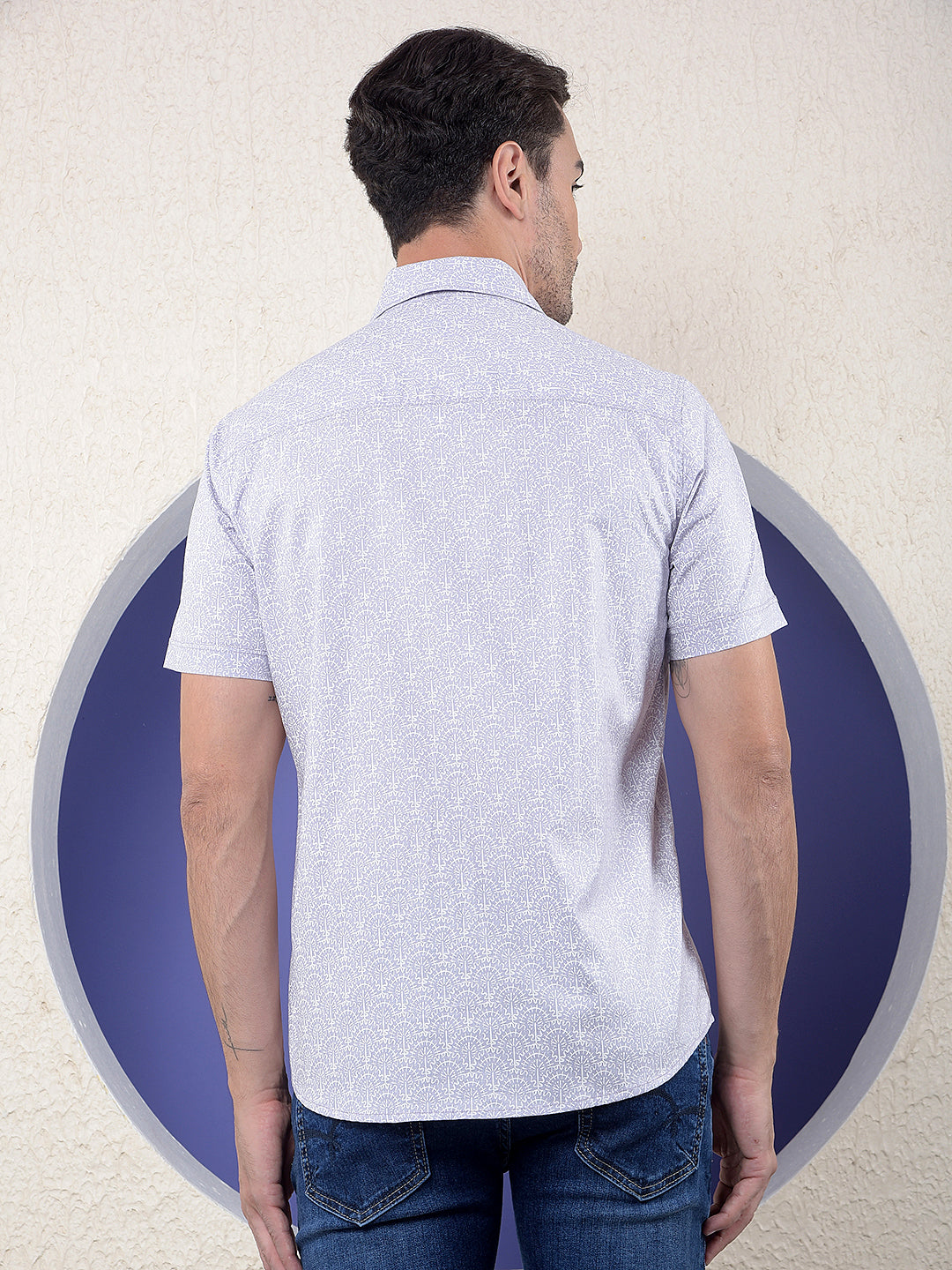 Purple Soft-Tone Pattern Shirt