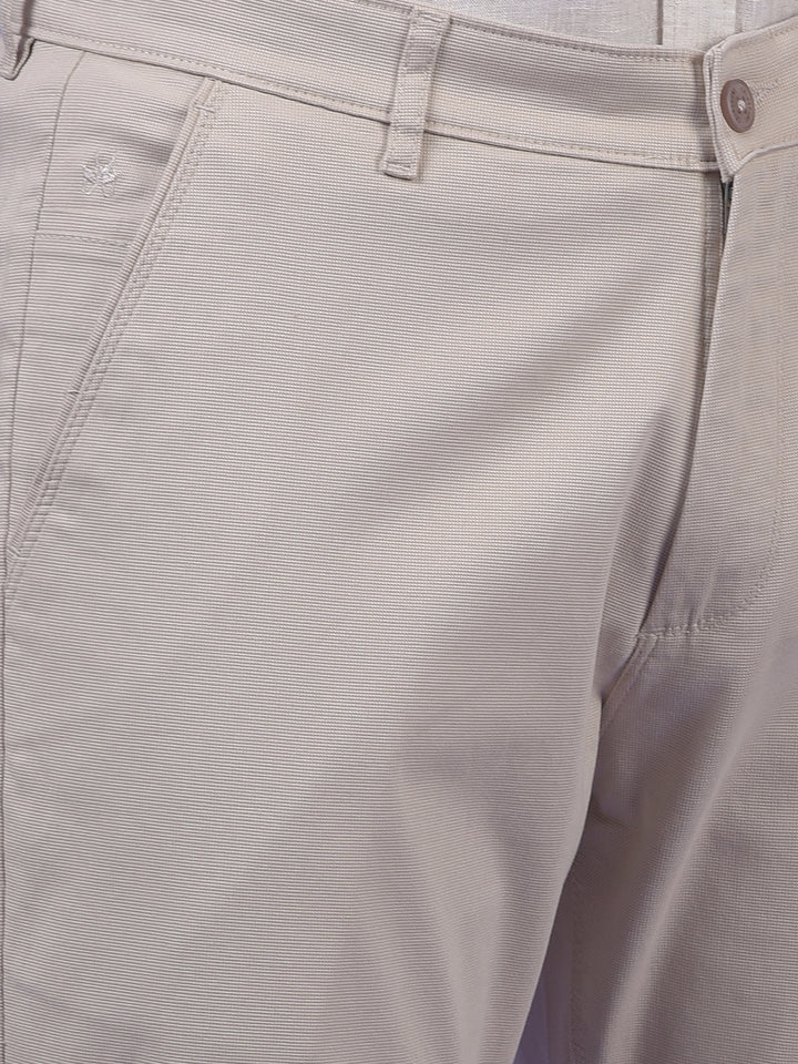 Beige Printed Trousers