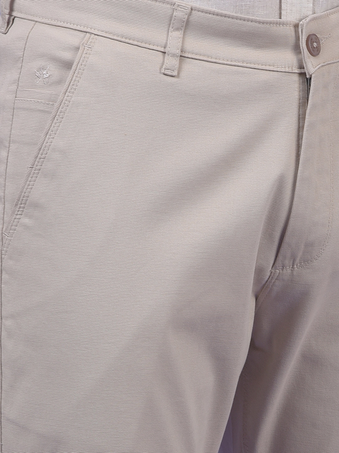 Beige Printed Trousers