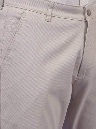 Beige Printed Trousers