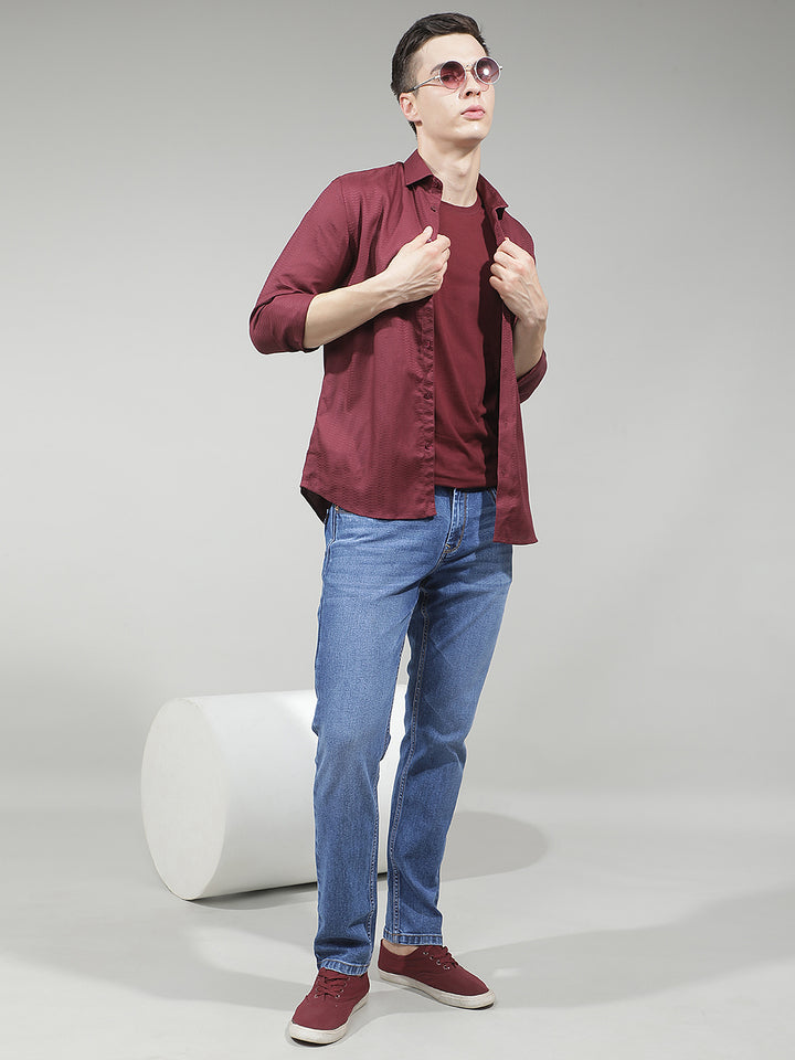 Distressed Indigo Blue Jeans