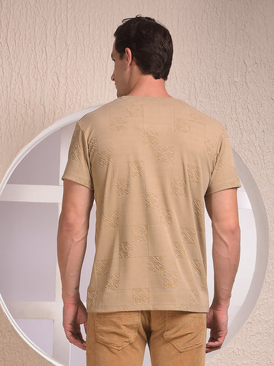 Sleek Khaki Jacquard T-Shirt
