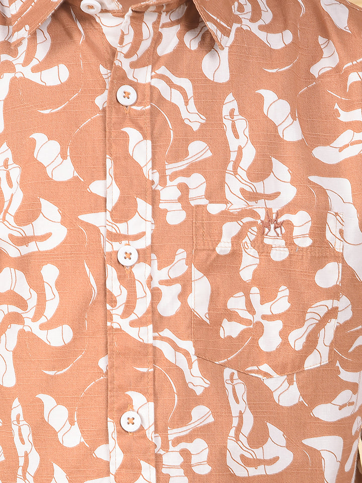 Dapper Brown Printed Shirt