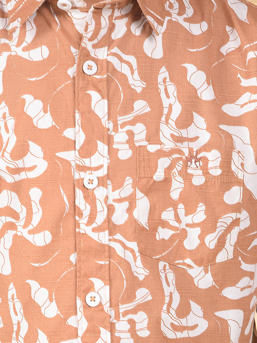 Dapper Brown Printed Shirt