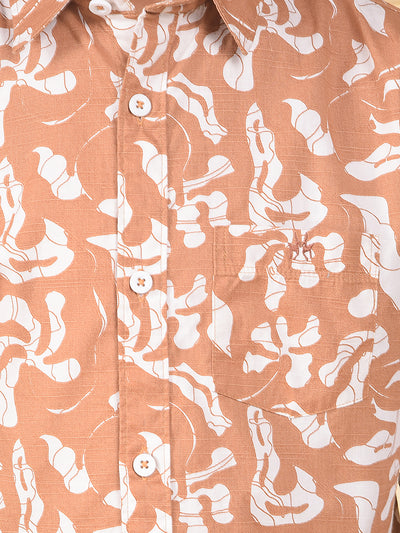 Dapper Brown Printed Shirt
