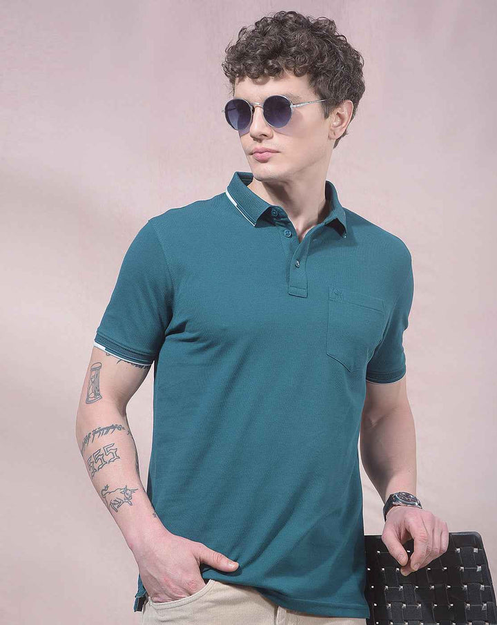 Green Polo Neck T-Shirt