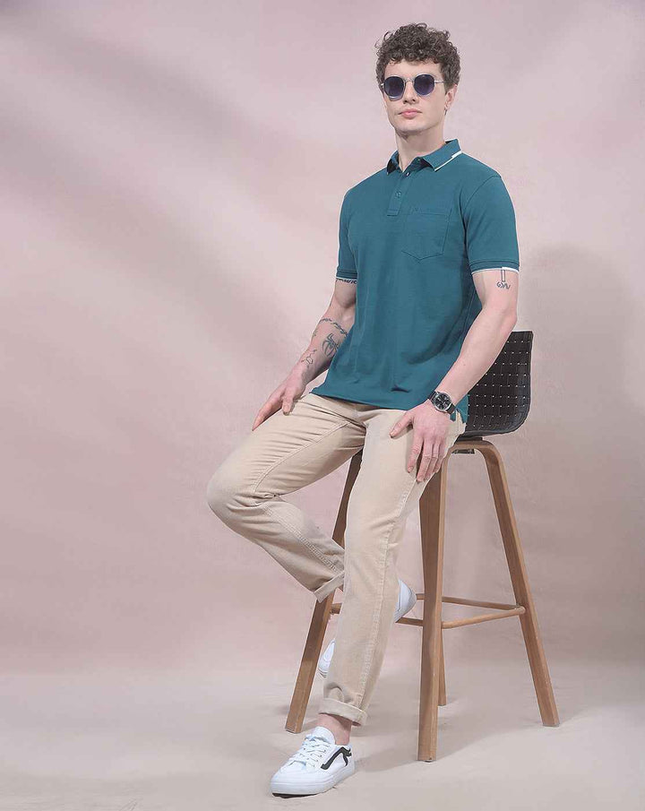 Green Polo Neck T-Shirt