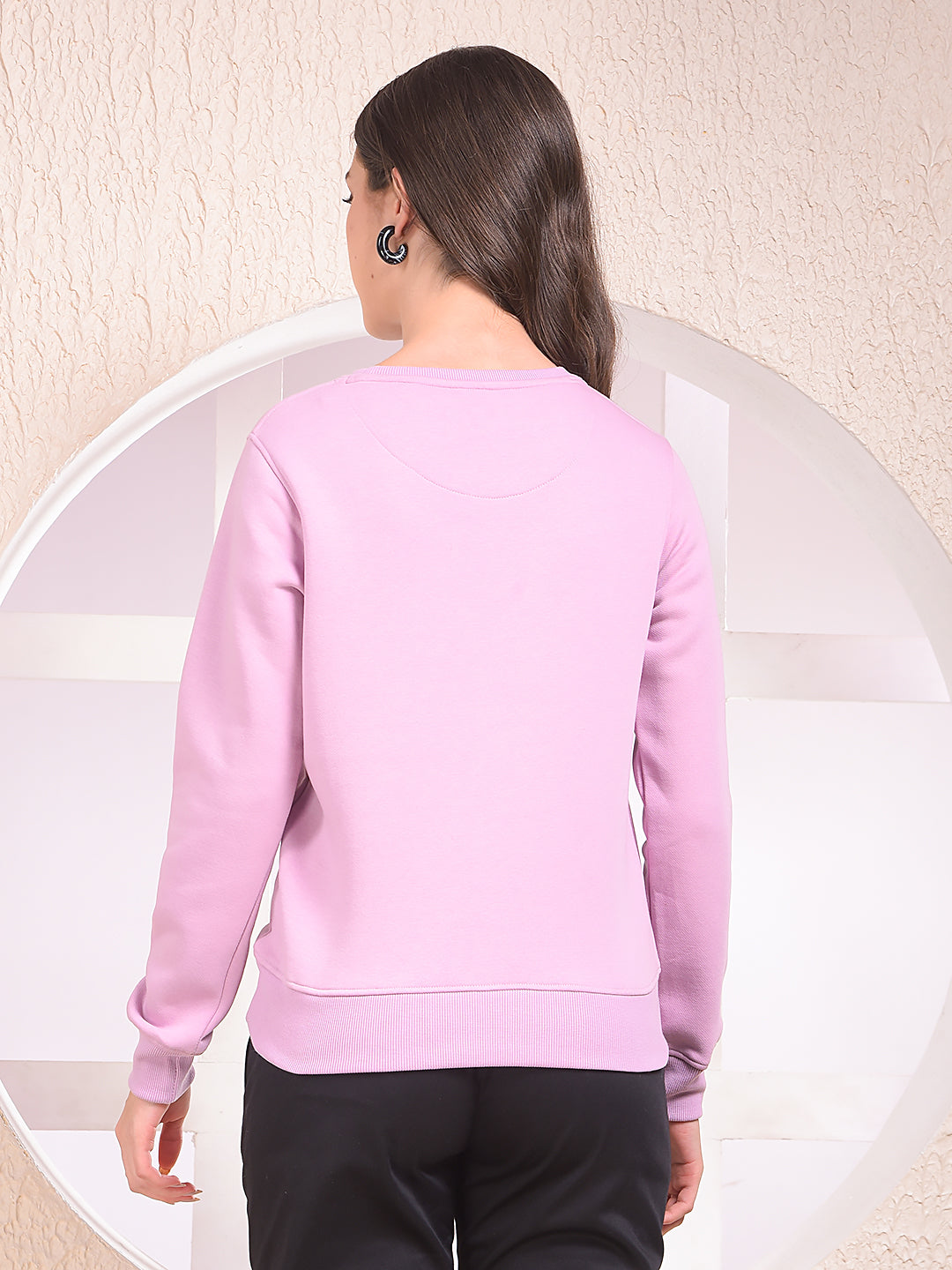 Purple Graphic Print Sweatshirt