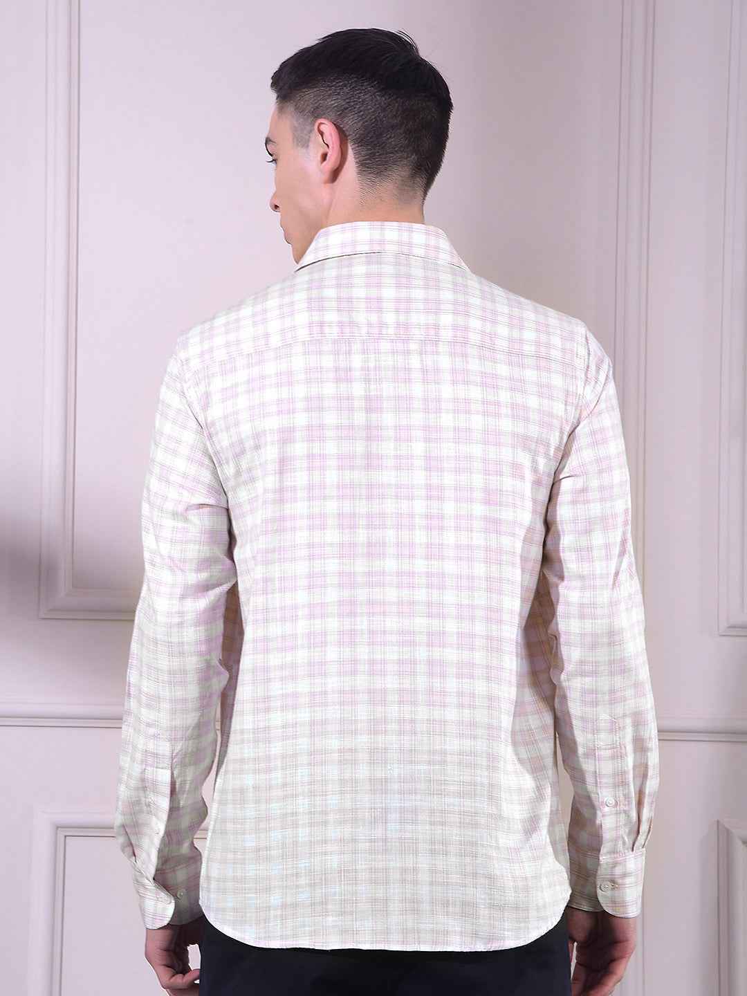 Yellow Checked 100% Cotton Shirt