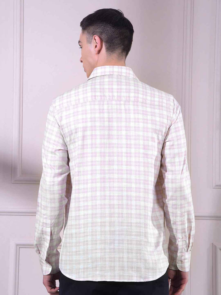 Yellow Checked 100% Cotton Shirt