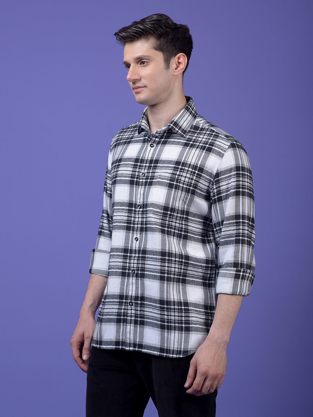 Black Checked 100% Cotton Shirt