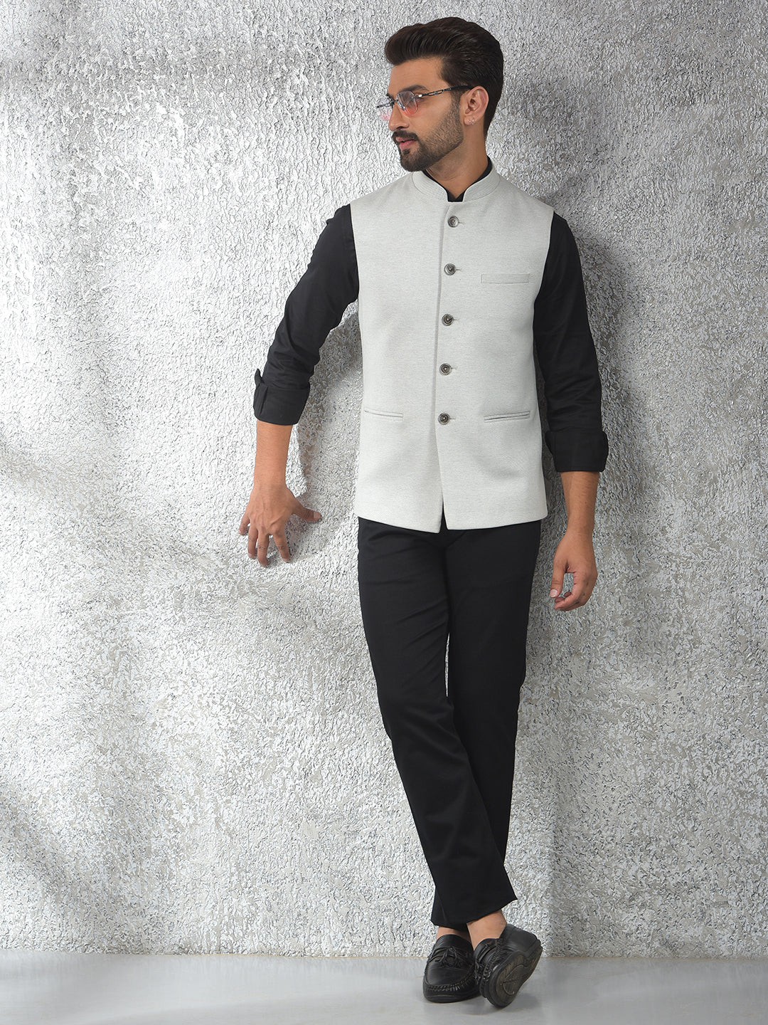 Athleisure Grey Jacquard Waist Coat