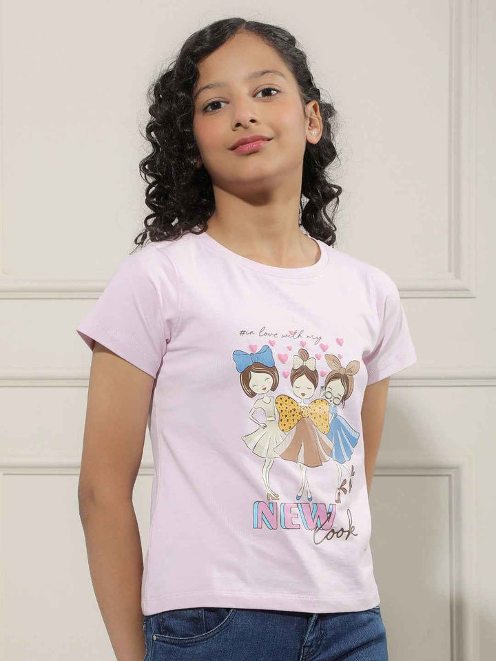 Graphic Print Purple T-Shirt