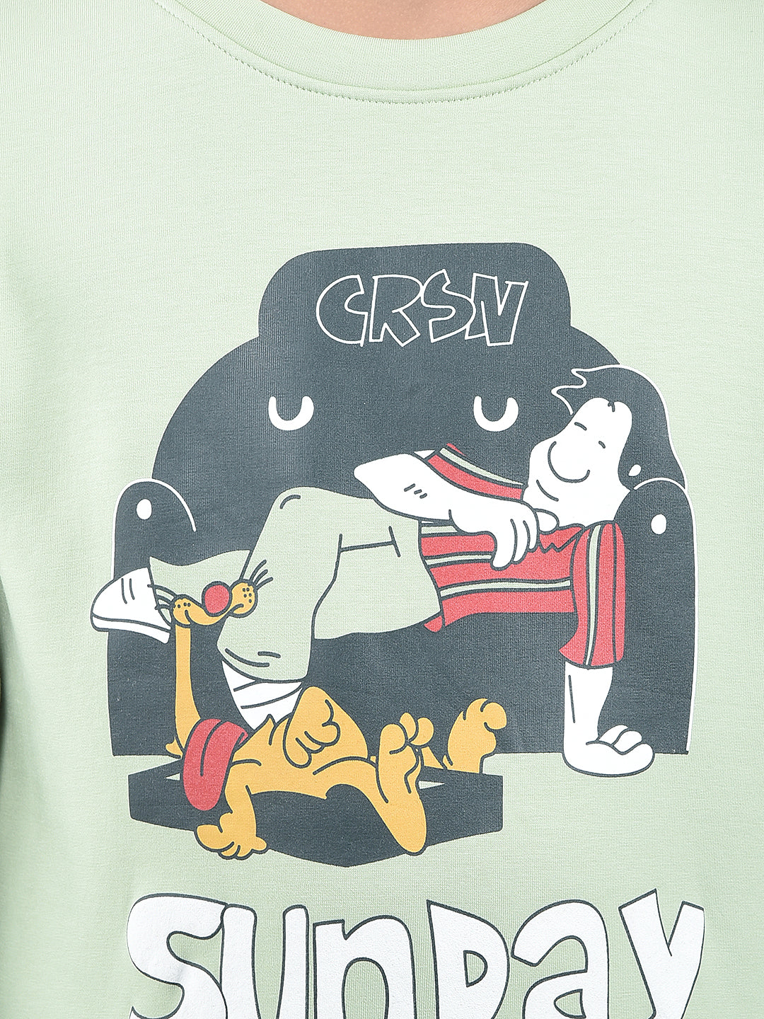 Green Graphic Print Sweatshirt