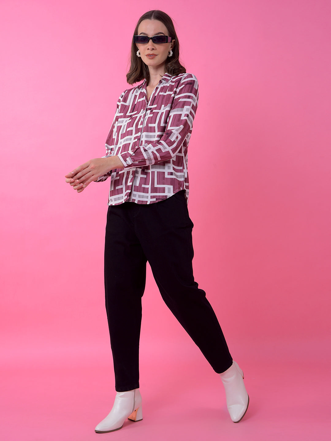 Wine Printed Shirt