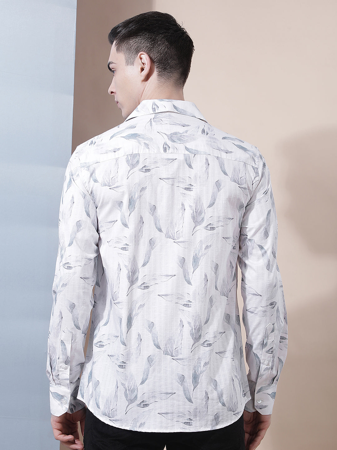 White Floral Print Shirt