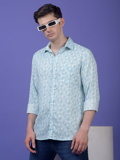 Green Printed 100% Cotton Shirt