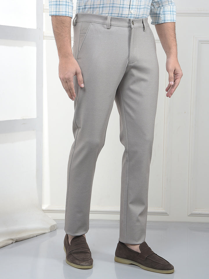 Grey Printed Knitted Trousers