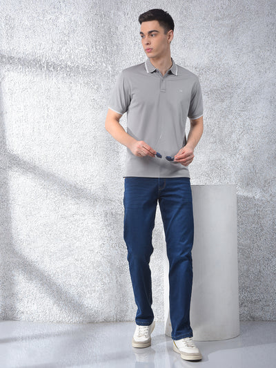 Grey Polo-Neck T-Shirt