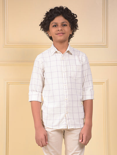 White Checked 100% Cotton Shirt
