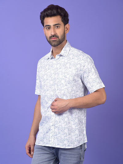 Blue Printed Modal Shirt