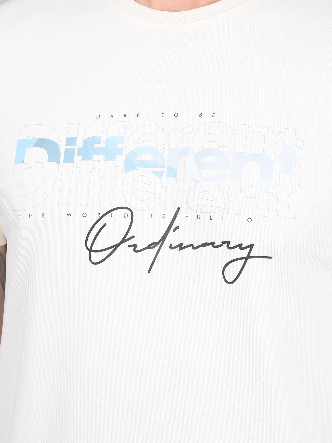 Cream Typographic Print T-Shirt