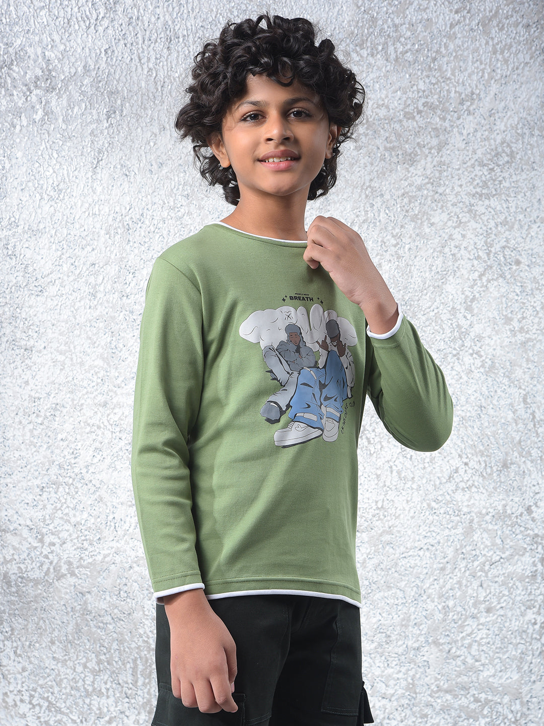 Green Graphic Print 100% Cotton T-Shirt