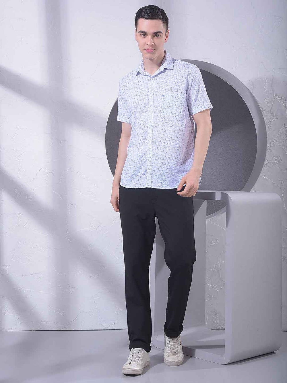 Blue Modern Print Shirt